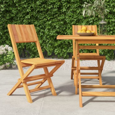 vidaXL Καρέκλες Κήπου Πτυσσόμενες 2 τεμ. 47x61x90cm Μασίφ Ξύλο Teak