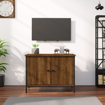 vidaXL Έπιπλο Τηλεόρασης με Πόρτες Καφέ Δρυς 60x35x45cm Επεξ. Ξύλο
