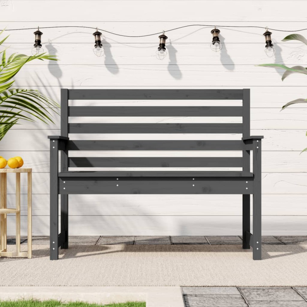 vidaXL Παγκάκι Κήπου Γκρι 109x48x91,5cm από Μασίφ Ξύλο Πεύκου 1 τεμ.