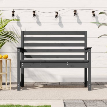vidaXL Παγκάκι Κήπου Γκρι 109x48x91,5cm από Μασίφ Ξύλο Πεύκου 1 τεμ.