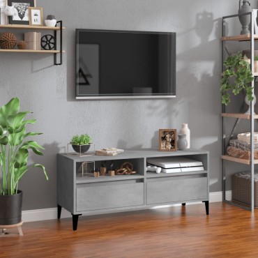 vidaXL Έπιπλο Τηλεόρασης Γκρι Σκυρ. 100x34,5x44,5cm Επεξ. Ξύλο