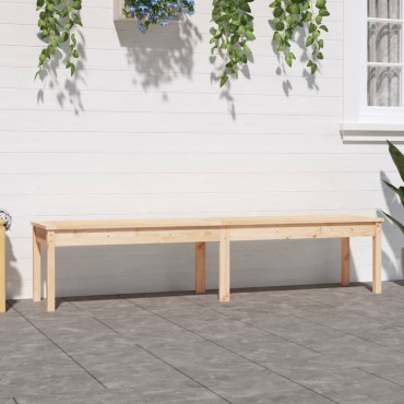 vidaXL Πάγκος Κήπου Διθέσιος 203,5x44x45cm Μασίφ Ξύλο Πεύκου