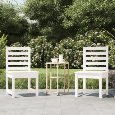 vidaXL Καρέκλες Κήπου 2 τεμ. Λευκές 50x48x91,5cm Μασίφ Ξύλο Πεύκου