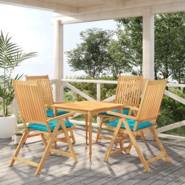 vidaXL Μαξιλάρια Καρέκλας 4 τεμ. Τιρκουάζ 50x50x7cm Oxford Ύφασμα