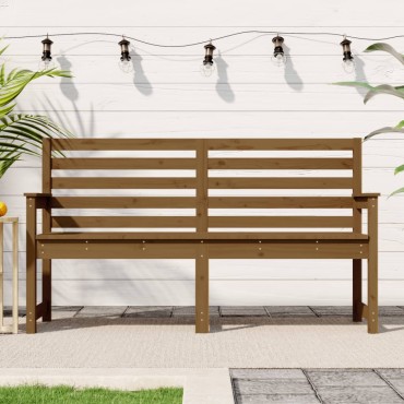 vidaXL Πάγκος Κήπου Μελί 159,5x48x91,5cm από Μασίφ Ξύλο Πεύκου