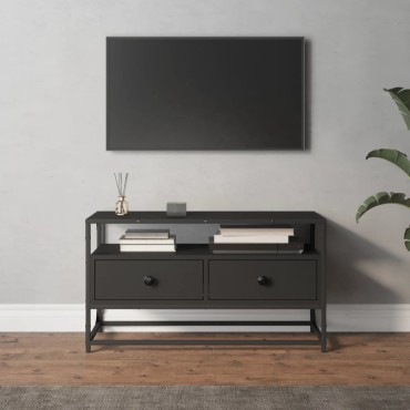 vidaXL Έπιπλο Τηλεόρασης Μαύρο 80x35x45cm από Επεξεργασμένο Ξύλο
