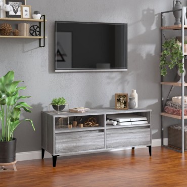vidaXL Έπιπλο Τηλεόρασης Γκρι Sonoma 100x34,5x44,5cm Επεξεργ. Ξύλο