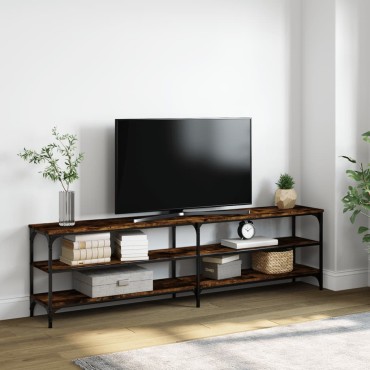 vidaXL Έπιπλο Τηλεόρασης Καπνιστή Δρυς 180x30x50cm Επεξ. Ξύλο/Μέταλλο