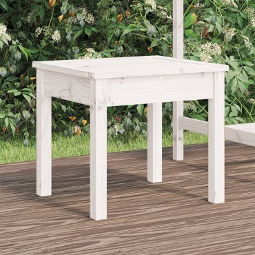 vidaXL Παγκάκι Κήπου Λευκό 50x44x45cm από Μασίφ Ξύλο Πεύκου 1 τεμ.