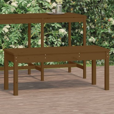 vidaXL Πάγκος Κήπου Μελί 109x44x45cm από Μασίφ Ξύλο Πεύκου