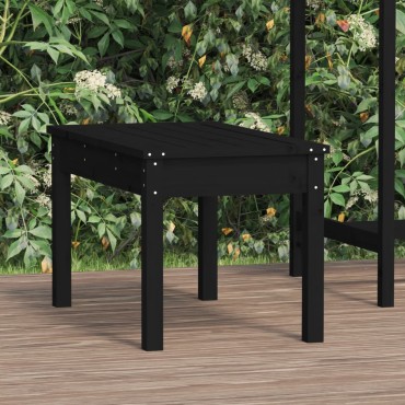 vidaXL Παγκάκι Κήπου Μαύρο 80x44x45cm από Μασίφ Ξύλο Πεύκου 1 τεμ.