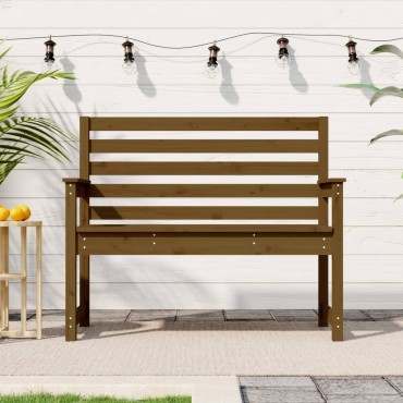 vidaXL Πάγκος Κήπου Μελί 109x48x91,5cm από Μασίφ Ξύλο Πεύκου