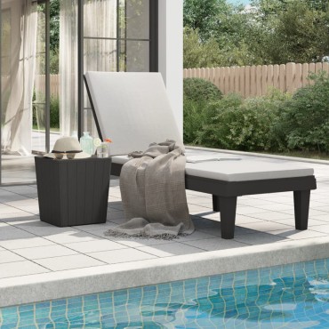 vidaXL Ξαπλώστρα Μαύρη 155x58x83cm από Πολυπροπυλένιο 1 τεμ.