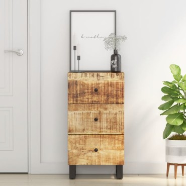 vidaXL Συρταριέρα με 3 Συρτάρια 40x33,5x75cm από Μασίφ Ξύλο Μάνγκο 1 τεμ.