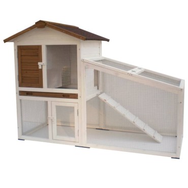 @Pet Κλουβί Κουνελιών Tommy Λευκό και Καφέ 140 x 65 x 100 εκ. 20072