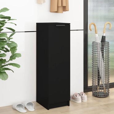 vidaXL Παπουτσοθήκη Μαύρη 30x35x100cm από Επεξεργασμένο Ξύλο 1 τεμ.