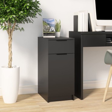 vidaXL Ντουλάπι Γραφείου Μαύρο 33,5x50x75cm Επεξεργασμένο Ξύλο 1 τεμ.