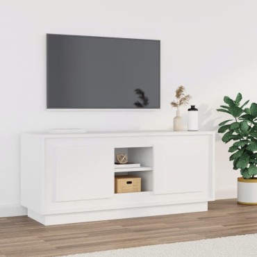 vidaXL Έπιπλο Τηλεόρασης Λευκό 102x35x45cm από Επεξεργασμένο Ξύλο