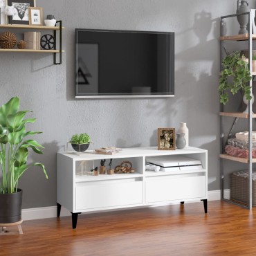 vidaXL Έπιπλο Τηλεόρασης Λευκό 100x34,5x44,5cm Επεξεργασμένο Ξύλο