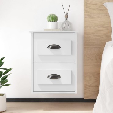 vidaXL Κομοδίνο Επιτοίχιο Λευκό 41,5x36x53cm 1 τεμ.