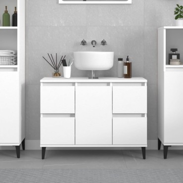 vidaXL Ντουλάπι Νιπτήρα Λευκό 80x33x60cm Επεξεργασμένο Ξύλο 1 τεμ.