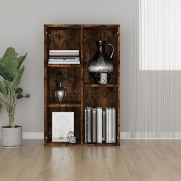 vidaXL Βιβλιοθήκη/Ντουλάπι Καπνιστή Δρυς 50x25x80cm Επεξεργ. Ξύλο 1 τεμ.