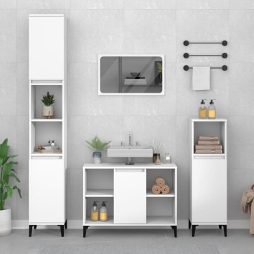 vidaXL Ντουλάπι Νιπτήρα Λευκό 80x33x60cm Επεξεργασμένο Ξύλο 1 τεμ.