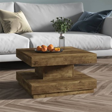 vidaXL Τραπεζάκι Σαλονιού Σκούρο Καφέ 60x60x35cm από MDF 1 τεμ.