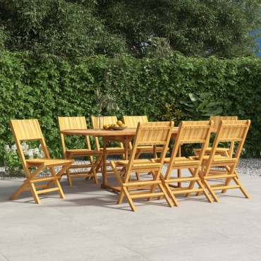 vidaXL Καρέκλες Κήπου Πτυσσόμενες 8 τεμ. 47x61x90cm Μασίφ Ξύλο Teak