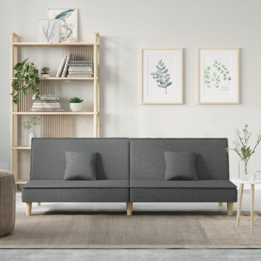 vidaXL Καναπές Κρεβάτι Σκούρο Γκρι Υφασμάτινος 200x100x33cm 1 τεμ. Γωνιακός