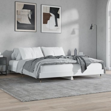 vidaXL Πλαίσιο Κρεβατιού Λευκό 180x200cm Επεξεργ. Ξύλο 1 τεμ. - Διπλό