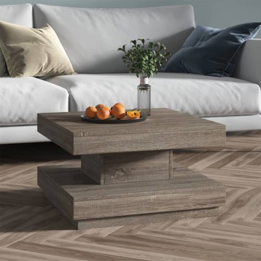 vidaXL Τραπεζάκι Σαλονιού Γκρι 60x60x35cm από MDF 1 τεμ.