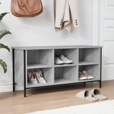 vidaXL Παπουτσοθήκη Γκρι Sonoma 100x35x50cm από Επεξεργασμένο Ξύλο