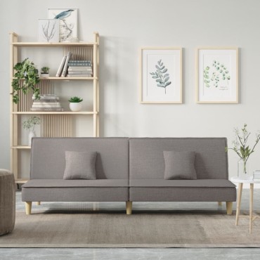 vidaXL Καναπές Κρεβάτι Taupe Υφασμάτινος 200x100x33cm 1 τεμ. Γωνιακός