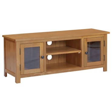 vidaXL Έπιπλο Τηλεόρασης 110x35x44cm από Μασίφ Ξύλο Δρυός