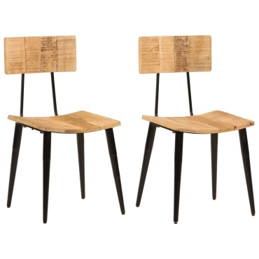 vidaXL Καρέκλες Τραπεζαρίας 2 τεμ. 44x40x80cm Μασίφ Ξύλο Μάνγκο