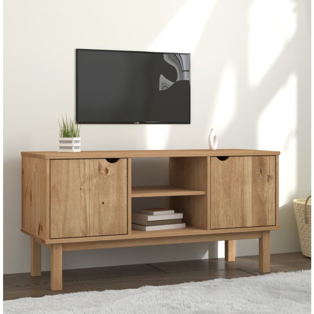 vidaXL Έπιπλο Τηλεόρασης OTTA 113,5x43x57cm Μασίφ Ξύλο Πεύκου