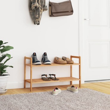 vidaXL Παπουτσοθήκη 69x27x41cm από Μασίφ Ξύλο Καρυδιάς