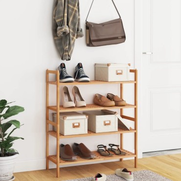vidaXL Παπουτσοθήκη 2 τεμ. 69x27x41cm από Μασίφ Ξύλο Καρυδιάς