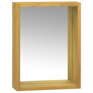 vidaXL Ντουλάπι Καθρέφτη 30x10x40cm από Μασίφ Ξύλο Teak 1 τεμ.