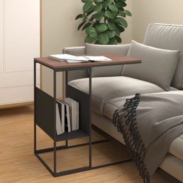 vidaXL Τραπέζι Βοηθητικό Μαύρο 55x36x59,5cm από Επεξεργασμένο Ξύλο 1 τεμ.