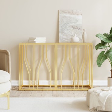 vidaXL Τραπέζι Κονσόλα 110x30x70cm από Ανοξείδωτο Ατσάλι και Γυαλί 1 τεμ.