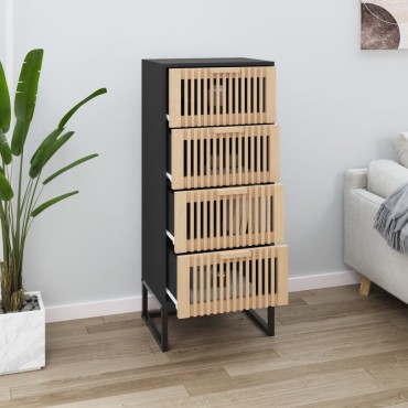 vidaXL Συρταριέρα Μαύρη 40x30x95cm από Επεξεργασμένο Ξύλο 1 τεμ.