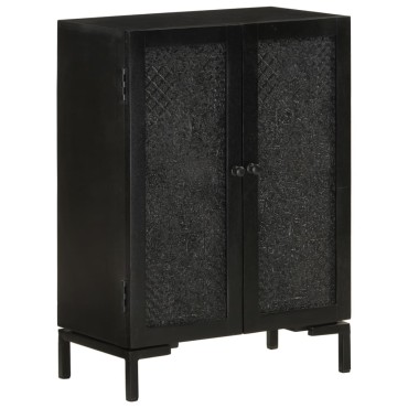 vidaXL Ντουλάπι Μαύρο 55x30x77cm από Μασίφ Ξύλο Μάνγκο και Σίδηρο 1 τεμ.
