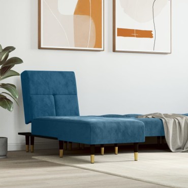 vidaXL Ανάκλιντρο Μπλε Βελούδινο 55x140x70cm 1 τεμ.