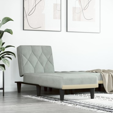 vidaXL Ανάκλιντρο Ανοιχτό Γκρι Βελούδινο 55x140x70cm 1 τεμ.
