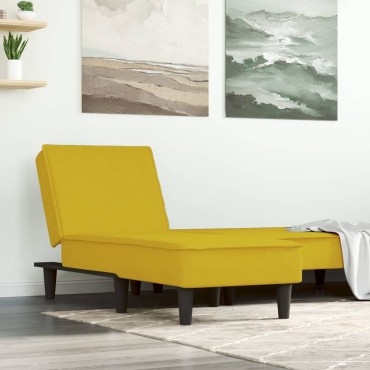 vidaXL Ανάκλιντρο Κίτρινο Βελούδινο 55x140x70cm 1 τεμ.