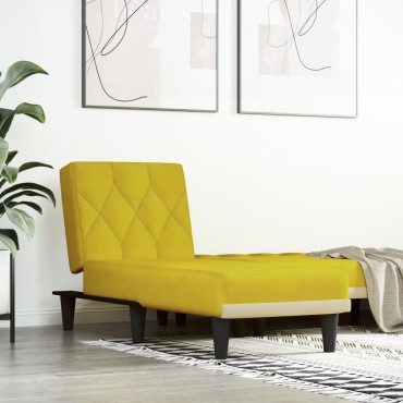 vidaXL Ανάκλιντρο Κίτρινο Βελούδινο 55x140x70cm 1 τεμ.