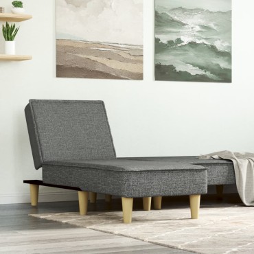 vidaXL Ανάκλιντρο Σκούρο Γκρι Υφασμάτινο 55x140x70cm 1 τεμ.