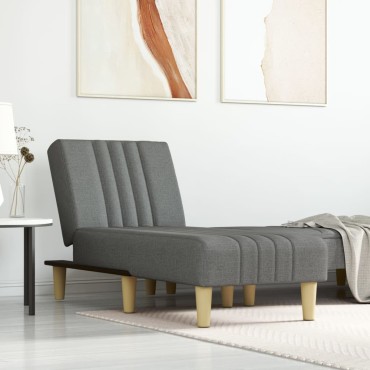 vidaXL Ανάκλιντρο Σκούρο Γκρι Υφασμάτινο 55x140x70cm 1 τεμ.